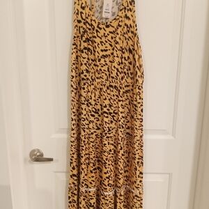 Cute Ladies Size 14 W Dress Terra & Sky  Leopard Print Maxi